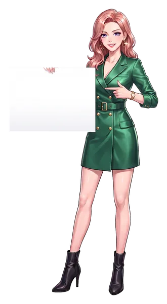 Sasha Wren, l'animatrice illustrée du guide, brandissant une pancarte sur l'anneau de la carte et la pointant du doigt: Route périphérique (PTH 100 et PTH 101)